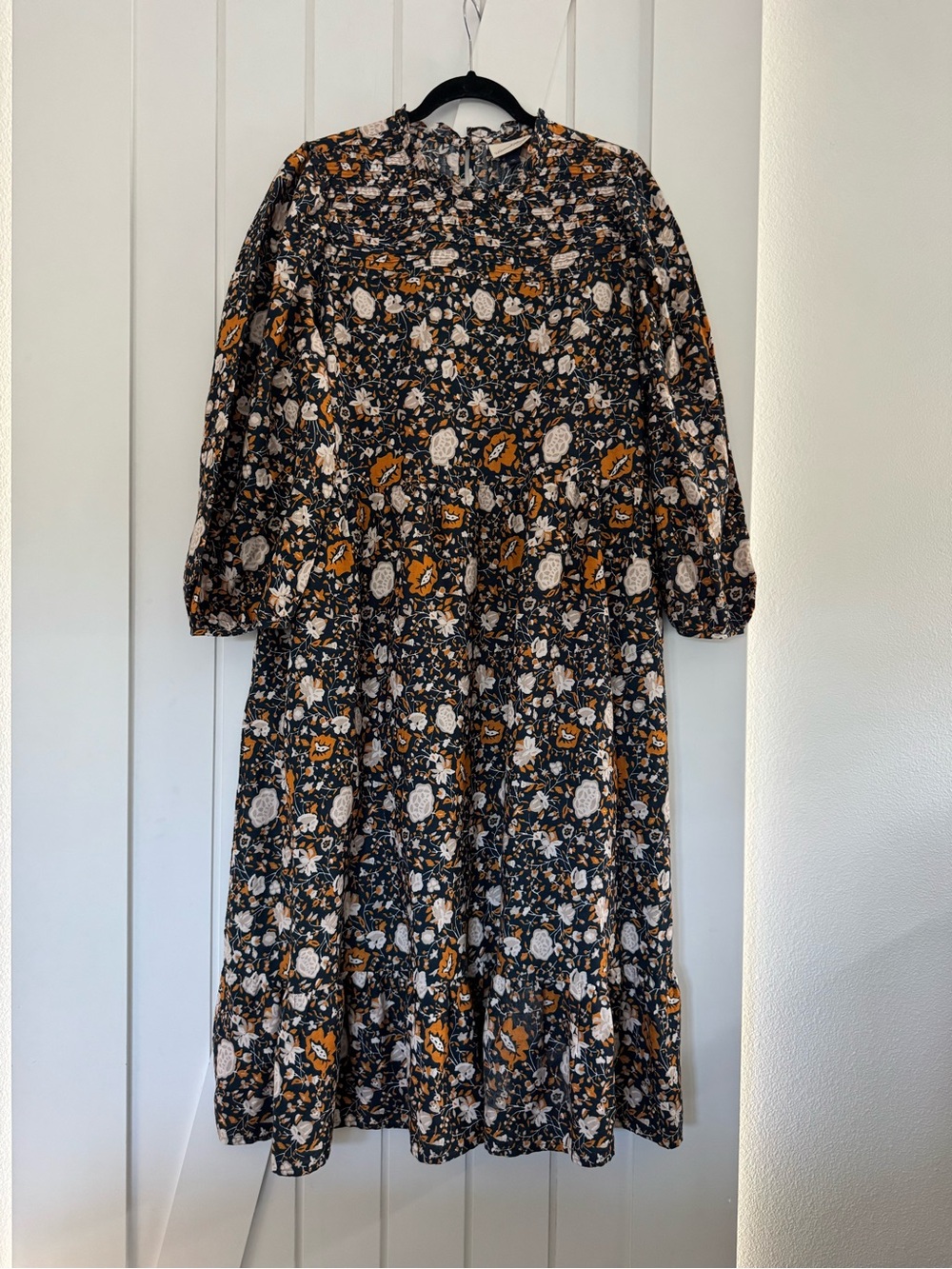 Universal Thread Floral Long-Sleeve High-Neck Midi Dress